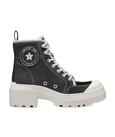 Dior D-riselogo Logo Lace-up Boots In Black