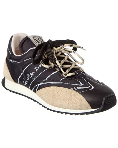 Dior D-sketch Nylon & Leather Sneaker In Black