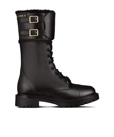 Dior D-trap Logo Short Boots In Black