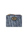 Dior Dahlia 30 Montaigne Wallet In Blue