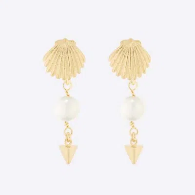 Dior Dainty -style Drop Earrings In Gold