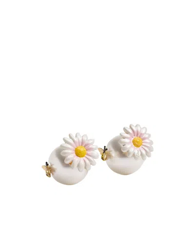 Dior Daisy  Tribales Earrings In White
