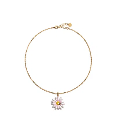 Dior Daisy Necklace In Brown