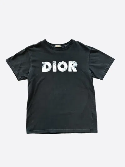 Pre-owned Dior Daniel Arsham Black & Blue Logo T-shirt