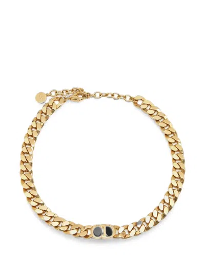 Pre-owned Dior Danseuse Étoile Curb-link Choker Necklace In Gold