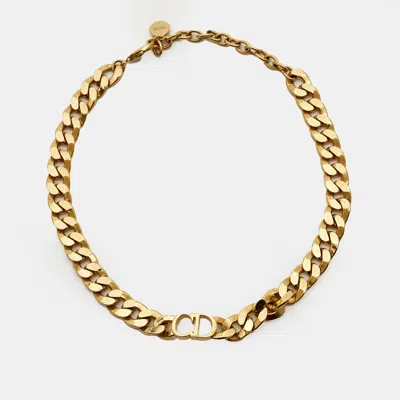 Pre-owned Dior Danseuse Etoile Gold Tone Choker Necklace