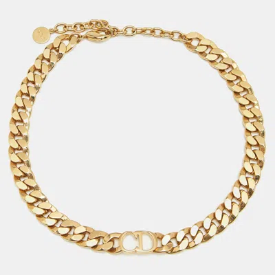 Pre-owned Dior Danseuse Etoile Gold Tone Choker Necklace