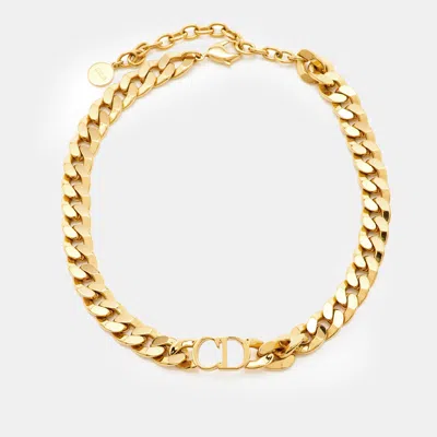 Pre-owned Dior Danseuse Etoile Gold Tone Choker Necklace