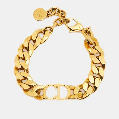 Pre-owned Dior Danseuse Étoile Gold Tone Link Bracelet