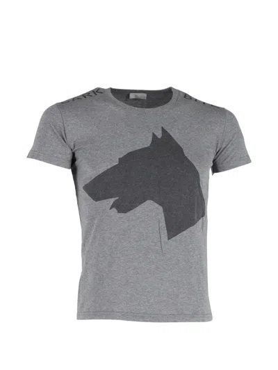 Pre-owned Dior Dark Bite Dog-graphic T-shirt In Gray
