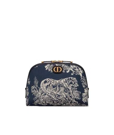 Dior Dark Blue 30 Montaigne Makeup Bag In Black