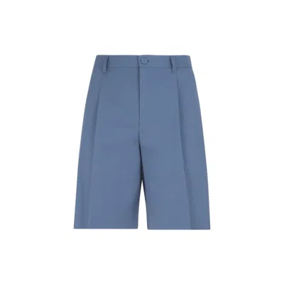 Dior Zipper Button Design Shorts In Blue