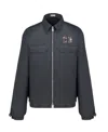 Dior Dark Blue Zipper Casual Jacket In Black