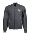 Dior Dark Gray Atelier Baseball Jacket In Black