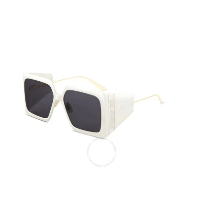 Dior Dark Grey Square Ladies Sunglasses Dolar S1u Cd40040u 25a 59 In Dark / Grey / Ivory
