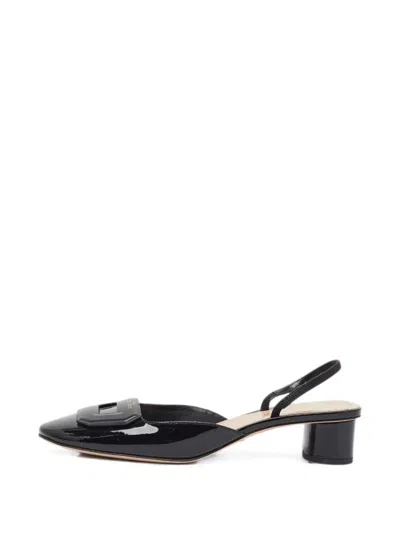 Pre-owned Dior Day Branded-strap Slingback Pumps In Black