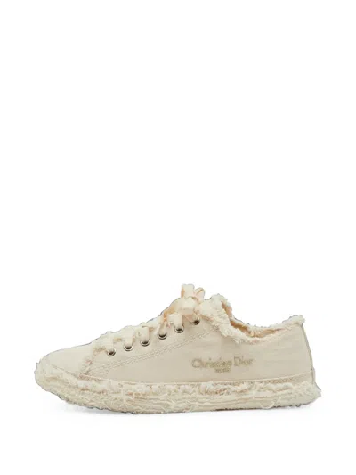 Pre-owned Dior D-blaze Frayed Sneakers In Neutrals