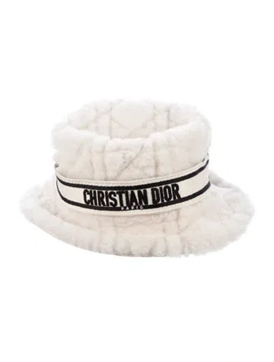 Pre-owned Dior D-bobby Cannage Bucket Hat In Neutral