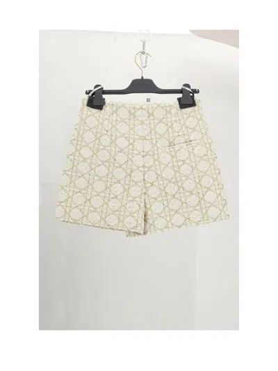 Dior Db-tweed Cannage Bermudas In White