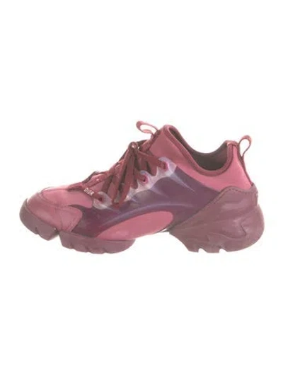 Pre-owned Dior D-connect Athletic Sneakers In Burgundy