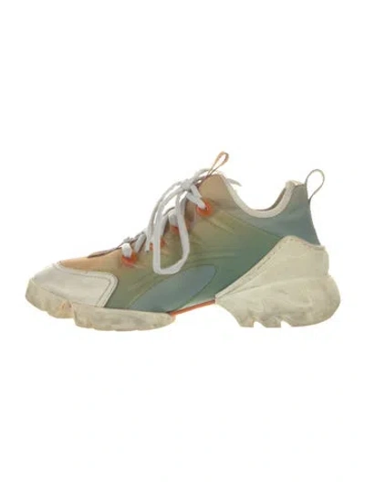 Pre-owned Dior D-connect Chunky Sneakers In Green