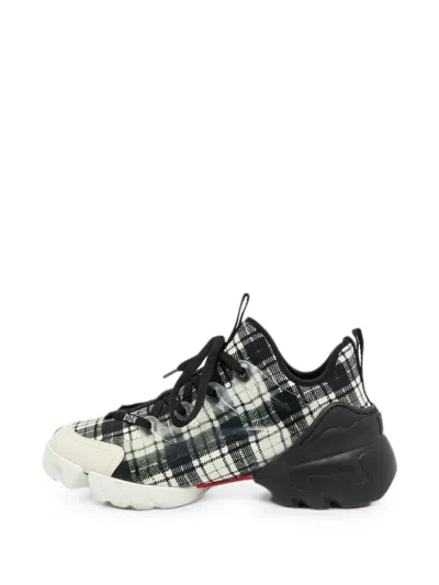 Pre-owned Dior D-connect Lace-up Sneakers In Black