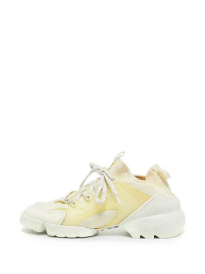 Pre-owned Dior D-connect Lace-up Sneakers In Neutral