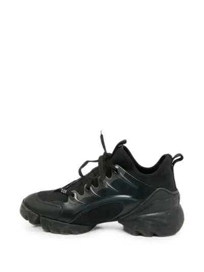 Pre-owned Dior D-connect Low-top Sneakers In Black