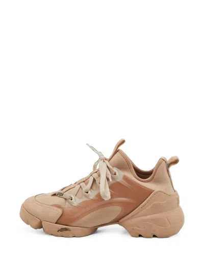 Pre-owned Dior D-connect Low-top Sneakers In Neutrals