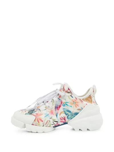 Pre-owned Dior D-connect Low-top Sneakers In White