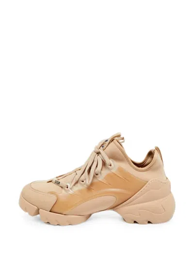 Pre-owned Dior D-connect Panelled Sneakers In Neutral