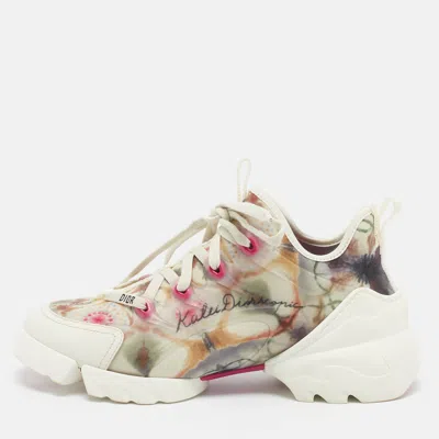 Pre-owned Dior D-connect Size 36 Multicolor Kaleidoscopic Neoprene And Rubber Low Top Sneakers