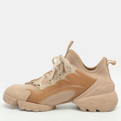Pre-owned Dior D-connect Size 38 Beige/transparent Neoprene And Pvc Low Top Sneakers