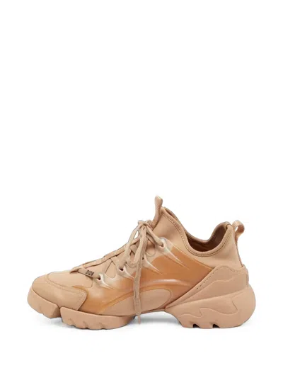 Pre-owned Dior D-connect Sneakers In Neutrals