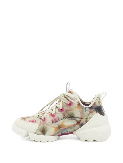Pre-owned Dior D-connect Sneakers In Neutrals