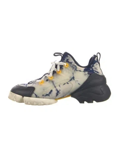 Pre-owned Dior D-connect Tie Dye Chunky Sneakers In Blue