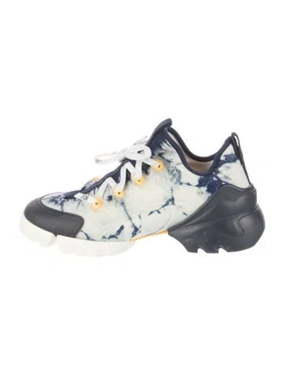Pre-owned Dior D-connect Tie-dye Sneakers In Blue