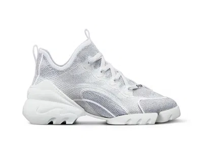 Pre-owned Dior Dconnect (women's) Sneakers In Silver/tone/white In Multi