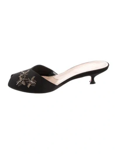 Pre-owned Dior Ddream Bee Accent Mules In Black