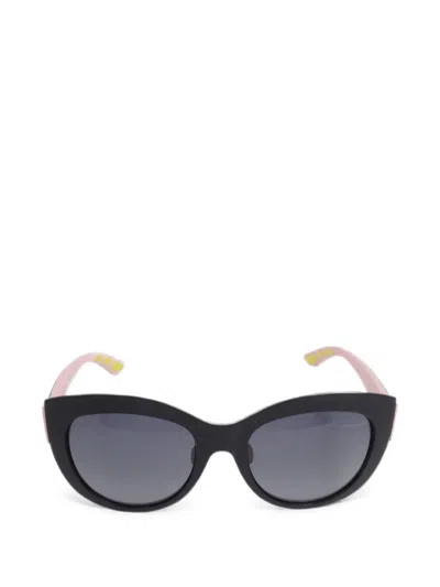 Pre-owned Dior Decale 1f Cat-eye Sunglasses In Black