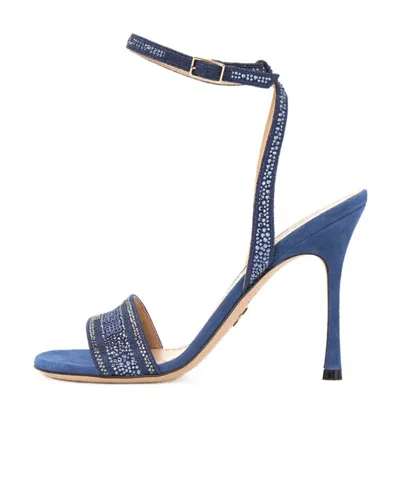 Dior Decorated High-heeled Sandals In Blue