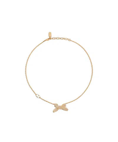 Dior Delicate Bow Necklace In Gold