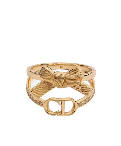 Dior Delicate Bow Ring In Gold