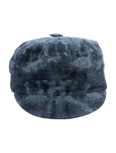 Pre-owned Dior Denim Bakerboy Hat In Blue
