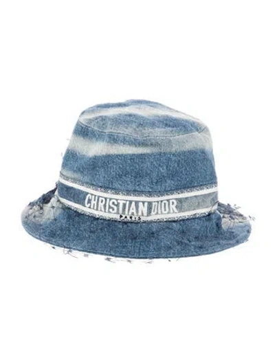 Pre-owned Dior Denim Bucket Hat In Blue