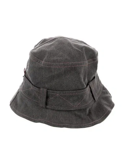 Pre-owned Dior Denim Bucket Hat In Grey