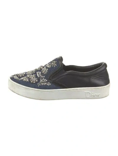 Pre-owned Dior Denim Colorblock Pattern Sneakers In Blue
