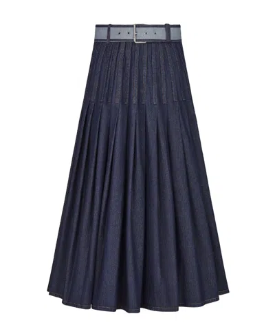 Dior Denim Couture Denim Skirt In Blue