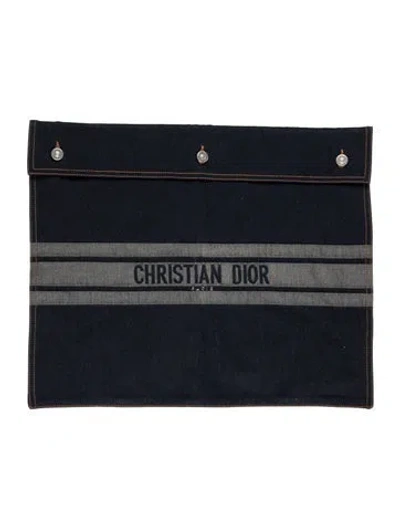 Pre-owned Dior Denim Jacket Pouch In Blue