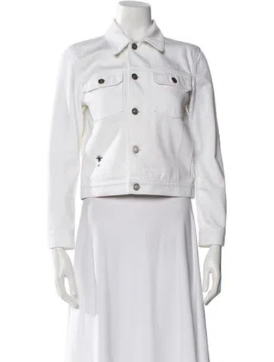 Pre-owned Dior Denim Jacket In White